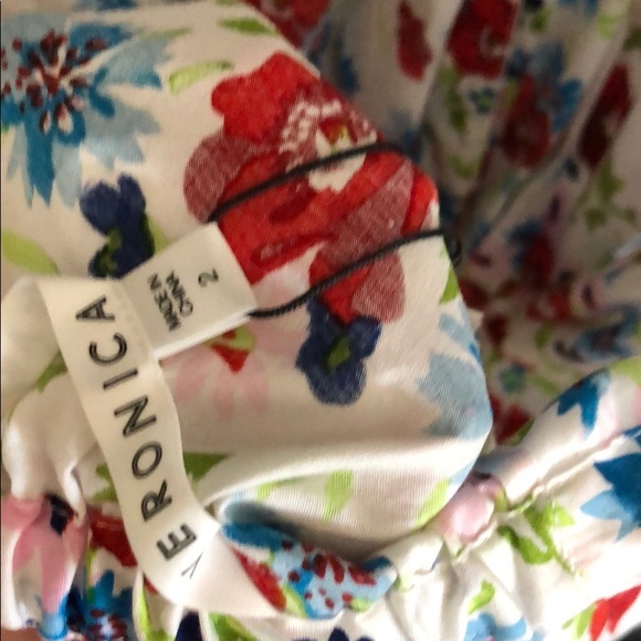 NWT Veronica Beard Floral Halter Tie-Front Top - Picture 7 of 9
